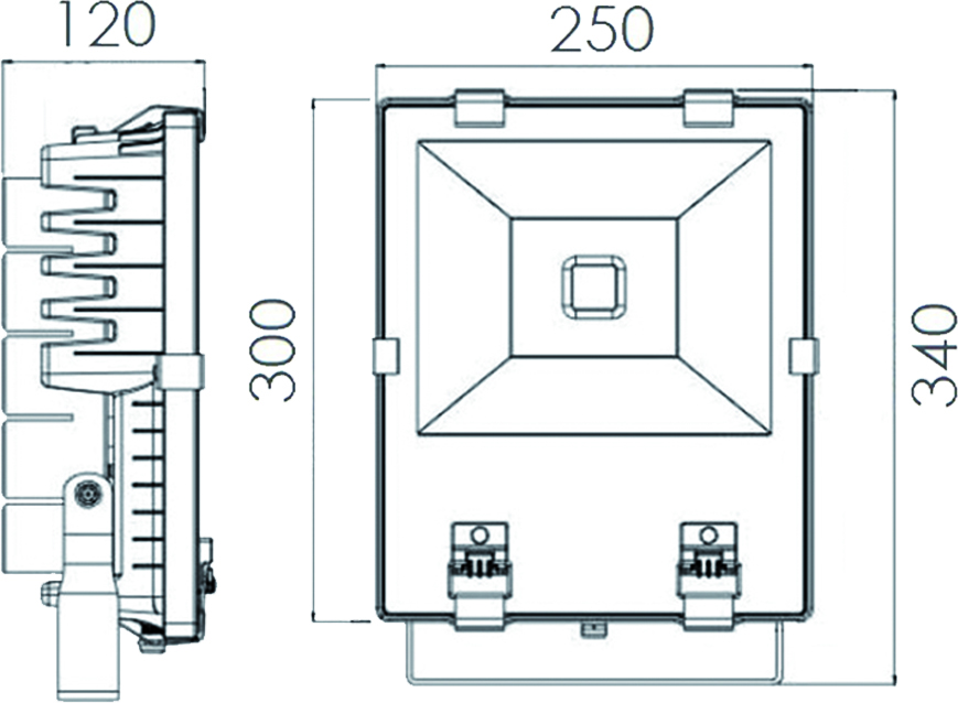 Vignette 2 produit projecteur abs tertiaire 100watts blanc neutre 4000k  | Ref : BF1100