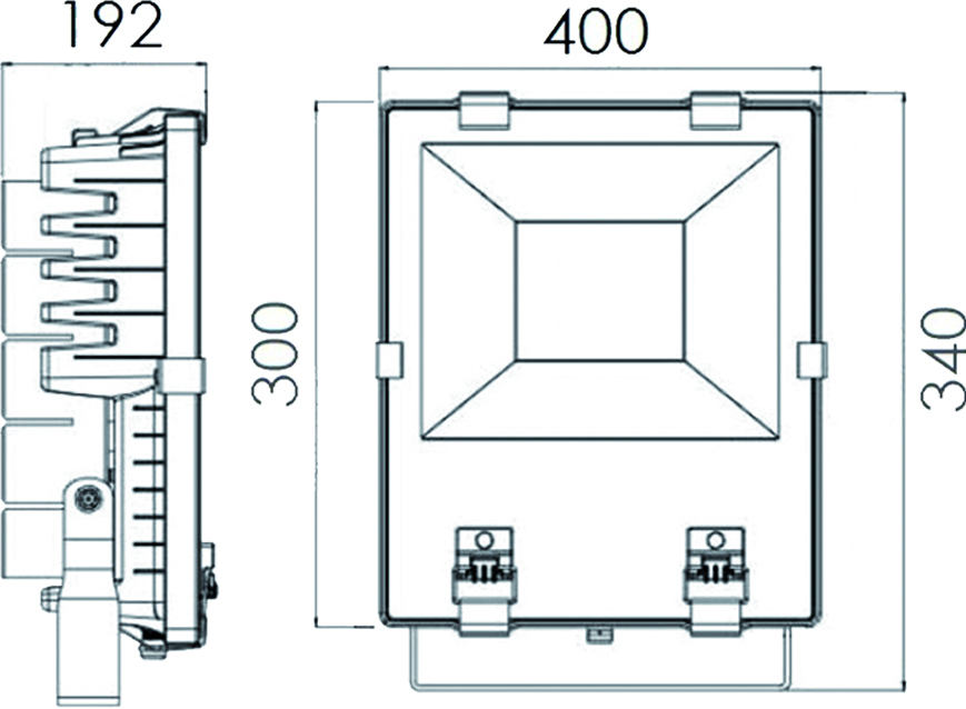 Vignette 2 produit projecteur abs tertiaire 200watts blanc neutre 4000k  | Ref : BF1200