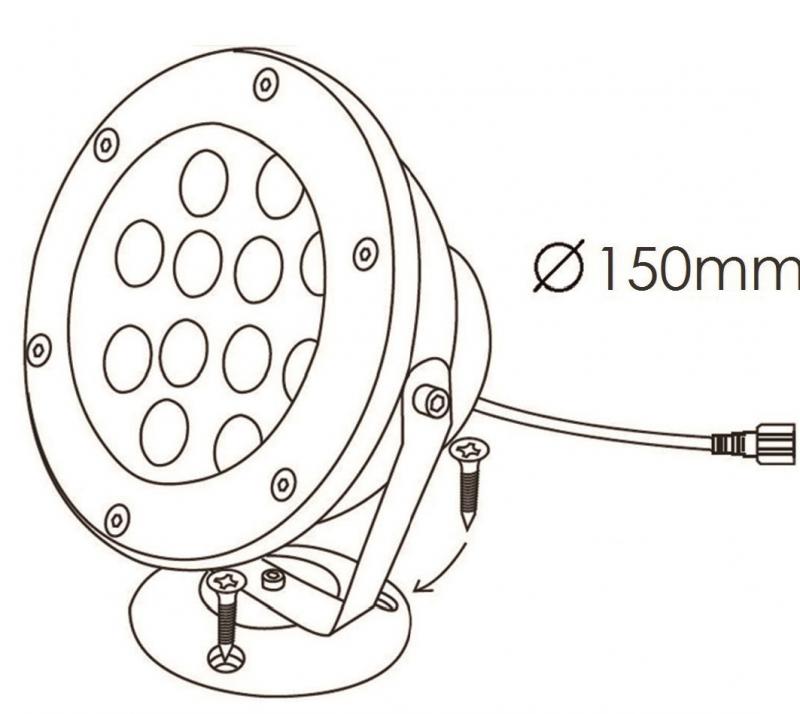 Vignette 2 produit projecteur 12w rgb immerge ip68 | Ref : BFG102RGB