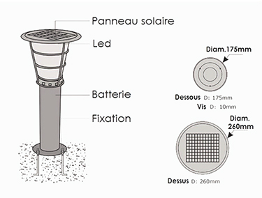 Vignette 2 produit Borne solaire BARCELONA  | Ref : BF-BARCA2