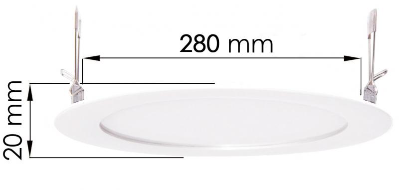 Vignette 2 produit sdl extra plat 24watts blanc chaud 3000°k encastrement Ø280mm | Ref : BF-SDLE24WW