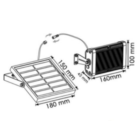 Vignette 2 produit Projecteur solaire 10W - Dtecteur de mouvement  | Ref : BF-SFL10S