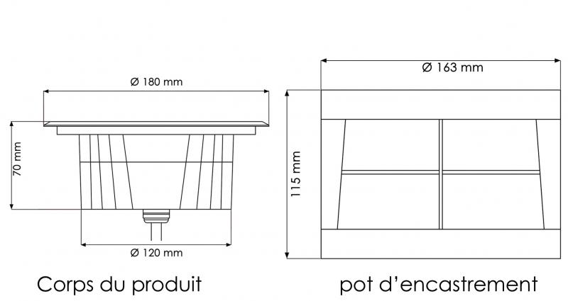 Vignette 2 produit encastre de sol 18w inox 316l ip67 3000k | Ref : BF-UL18WW