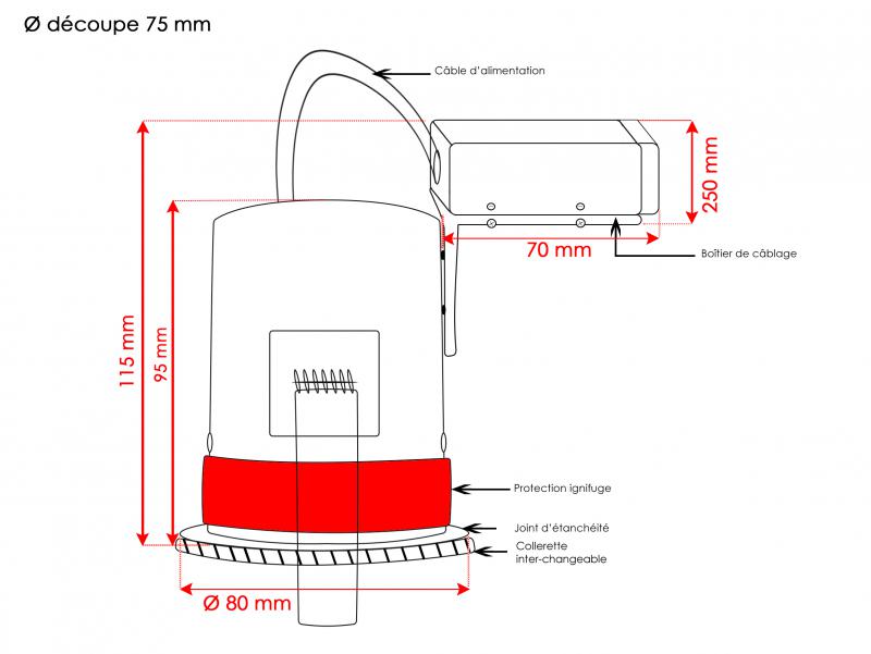 Vignette 3 produit Ref : BF1025 | encastre gu10 bbc/rt2012/ip65/anti-feu 75mm