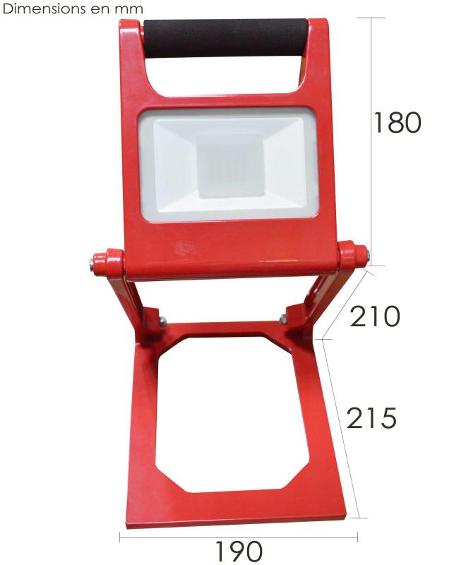 Vignette 3 produit Ref : BFPAD10RE | projecteur batterie extra plat 10 watts 