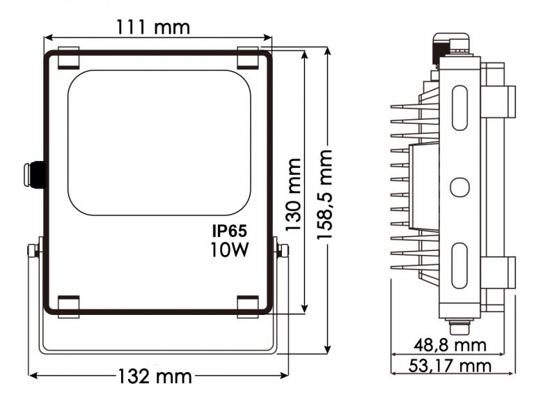 Vignette 3 produit Ref : BF10RGB+ | projecteur 10watts rgbw bc 3000�k rouge-vert-bleu+telecommande