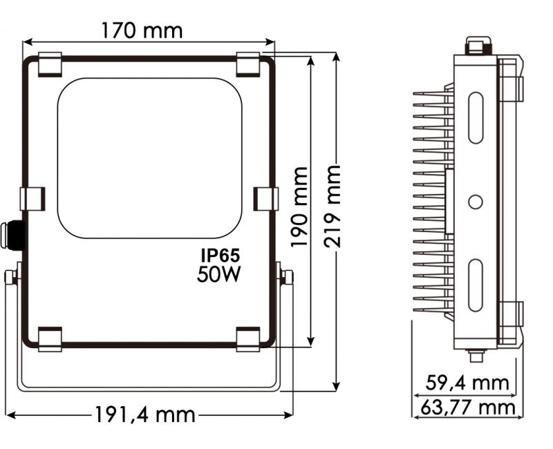 Vignette 3 produit Ref : BF50RGB+ | projecteur 50watts rgbw bc 3000�k rouge-vert-bleu+telecommande