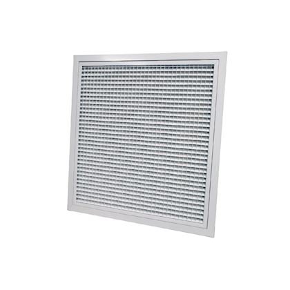 Photo Grille de reprise porte-filtre aluminium blanc mate 600 x 600 mm - filtre inclus | Ref : GRAB600X600