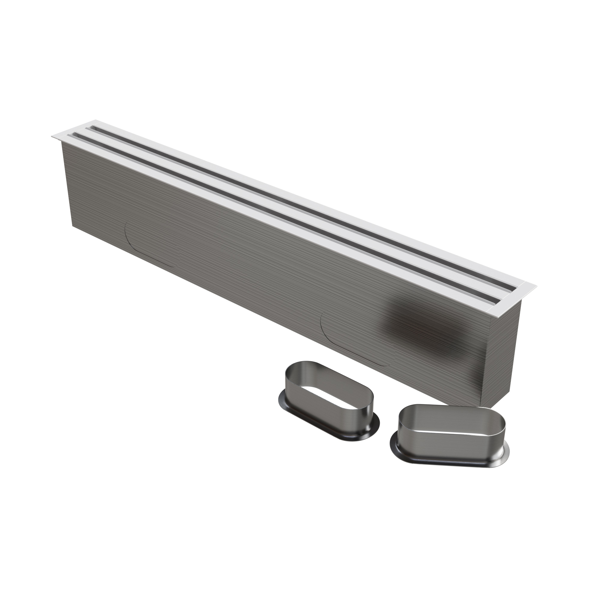 Photo Diffuseur linéaire 2 fentes en aluminium blanc mate de 1000 x 100 mm | Ref : DL2F1000