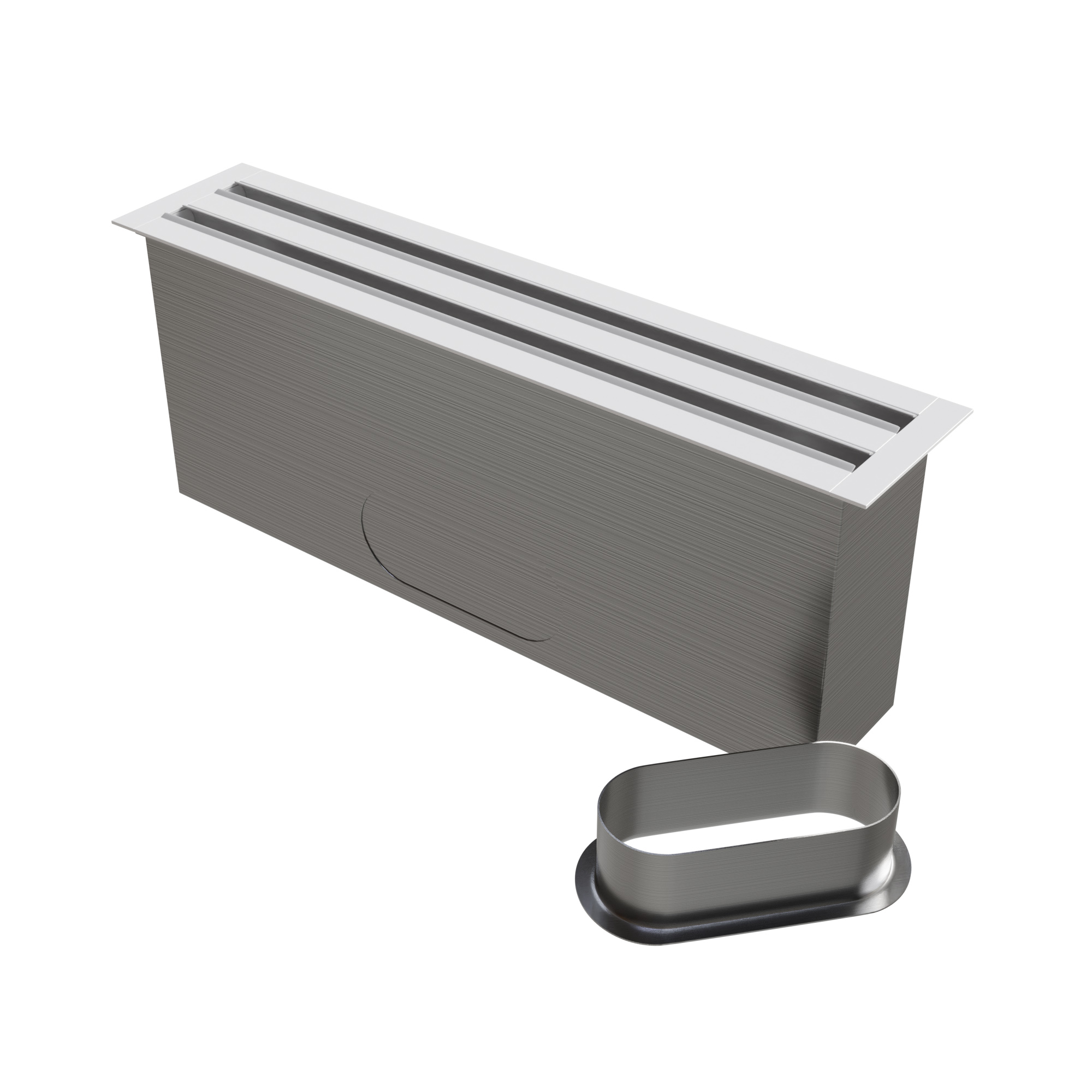 Photo Diffuseur linaire 2 fentes en aluminium blanc mate de 500 x 100 mm | Ref : DL2F500