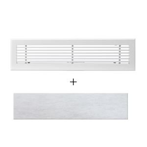 Photo Grille de reprise linaire 600x150 blanc mate avec filtre | Ref : GRL600X150