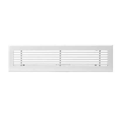 Photo Grille de soufflage linaire de 600x150 mm en aluminium blanc mate | Ref : GSL600X150