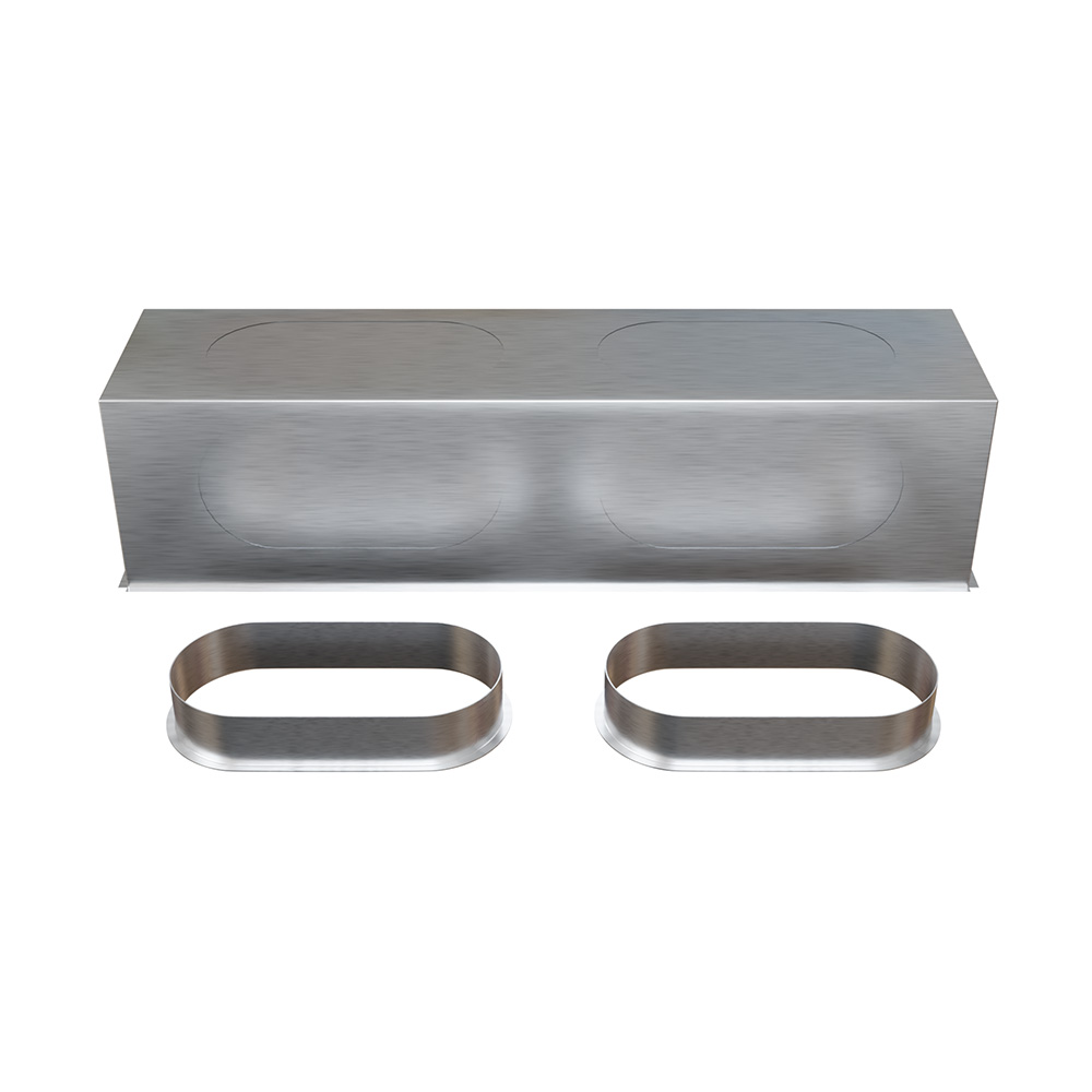 Photo Plnum soufflage en acier isol pour grille double dflexion de 800x200 mm | Ref : PLDD800X200