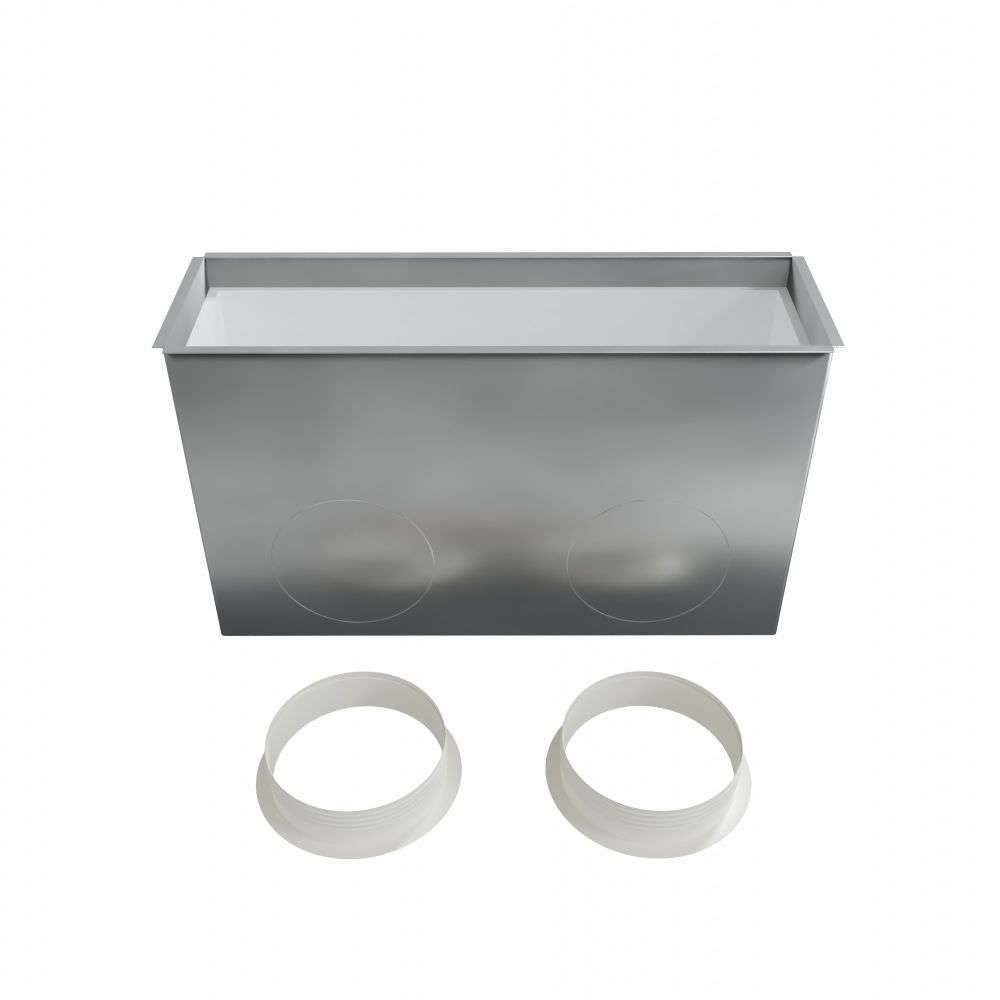 Photo Plnum de soufflage en acier isol pour grille linaire de 500x150 mm | Ref : PLGSL500X150
