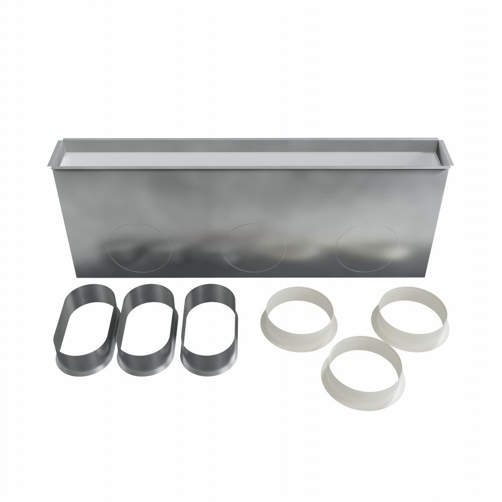 Photo Pl�num de soufflage en acier isol� pour grille lin�aire de 800x100 mm | Ref : PLGSL800X100