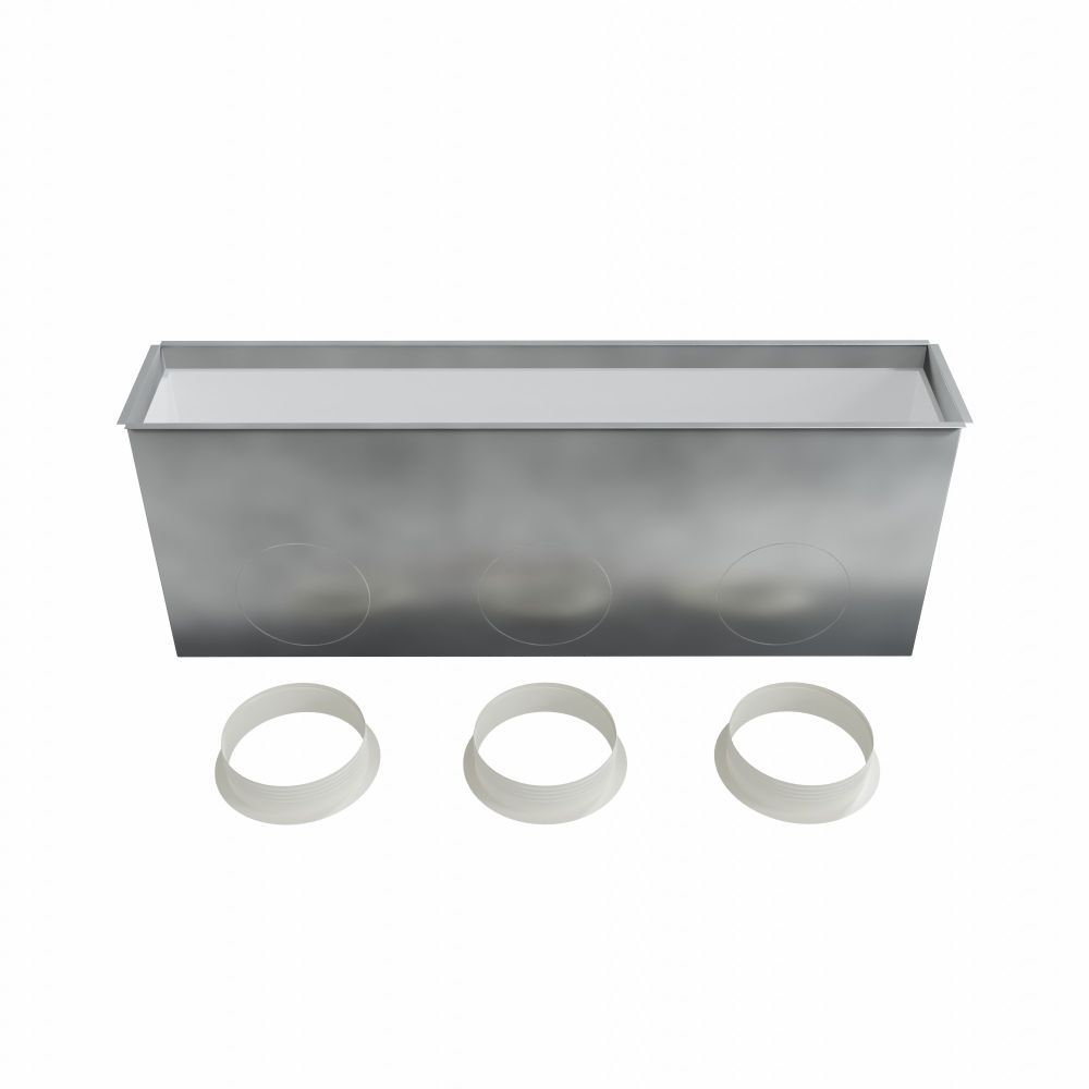 Photo Plnum de soufflage en acier isol pour grille linaire de 800x150 mm | Ref : PLGSL800X150