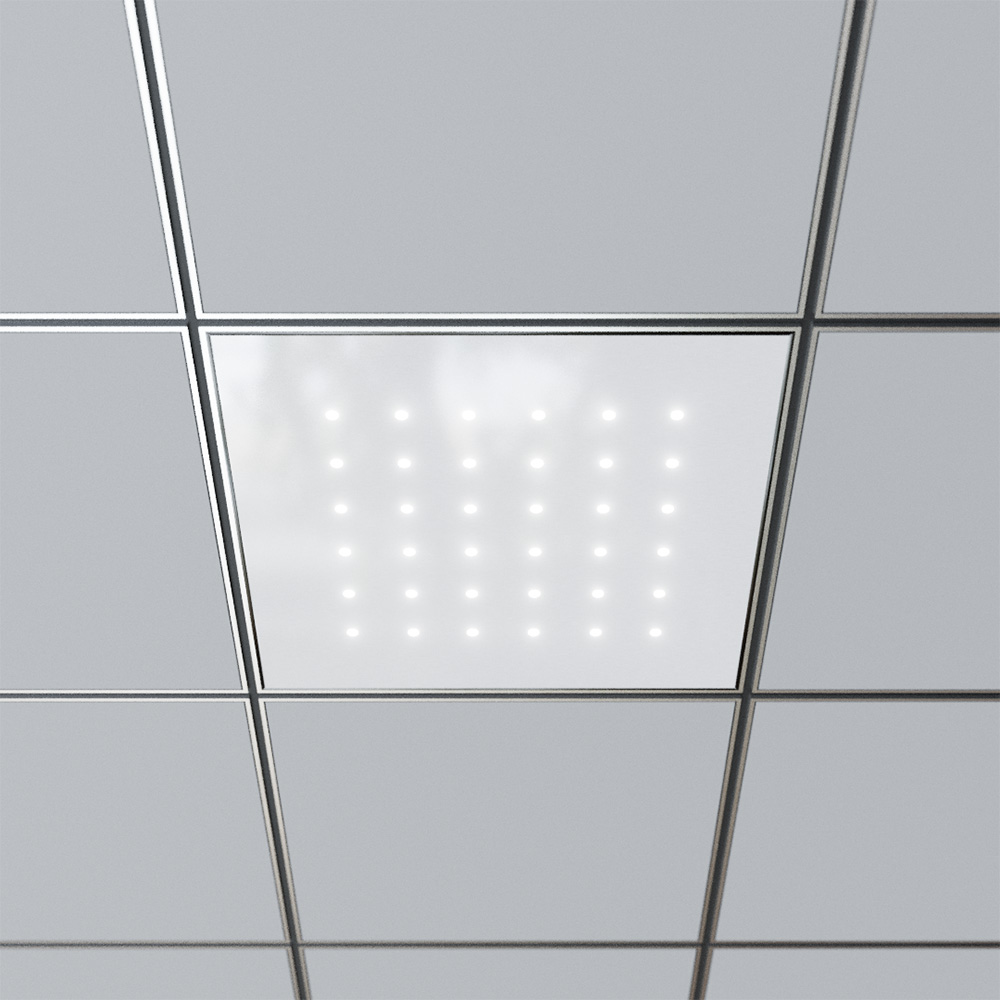 Photo Dalle lumineuse  LED blanches | Ref : PAN600X600CASSIOPEEBLANC