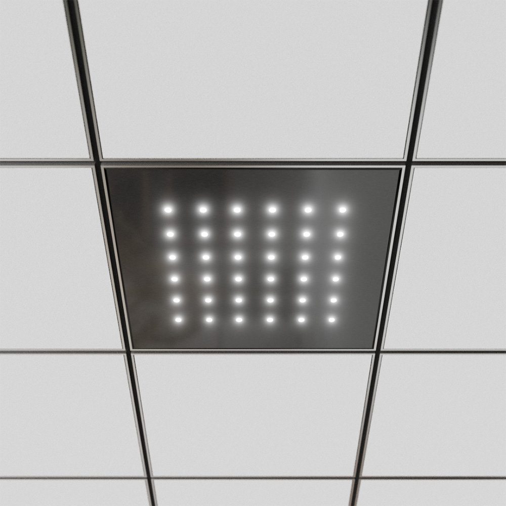Photo Dalle lumineuse à LED blanches | Ref : PAN600X600CASSIOPEENOIR