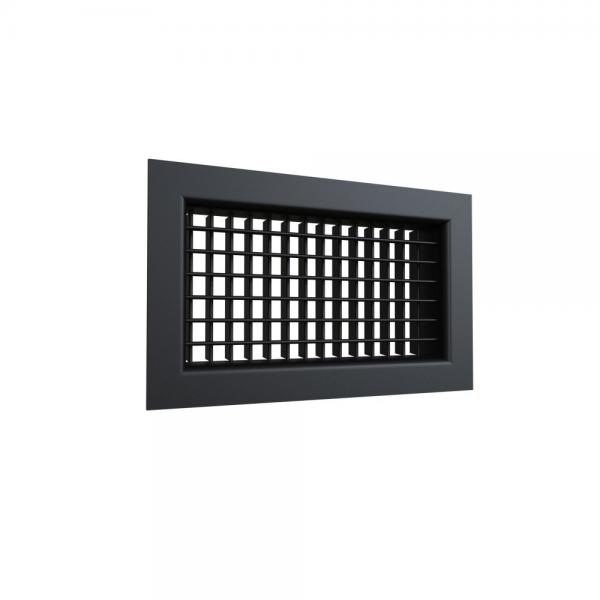 Photo Grille de soufflage double déflexion aluminium Noir mat de 300x150 mm | Ref : DD300X150NM