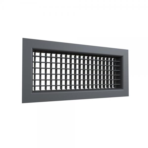 Photo Grille de soufflage double dflexion aluminium Anthracite de 400x150 mm | Ref : DD400X150AN
