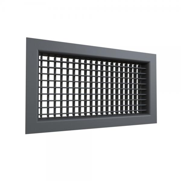 Photo Grille de soufflage double déflexion aluminium Anthracite de 400x200 mm | Ref : DD400X200AN