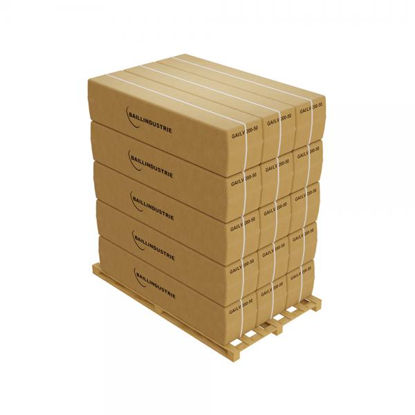 Photo Palette de 15 cartons de 10 ML de gaine isole laine de verre M0/M1  200 mm | Ref : GAI/LV200-50X15