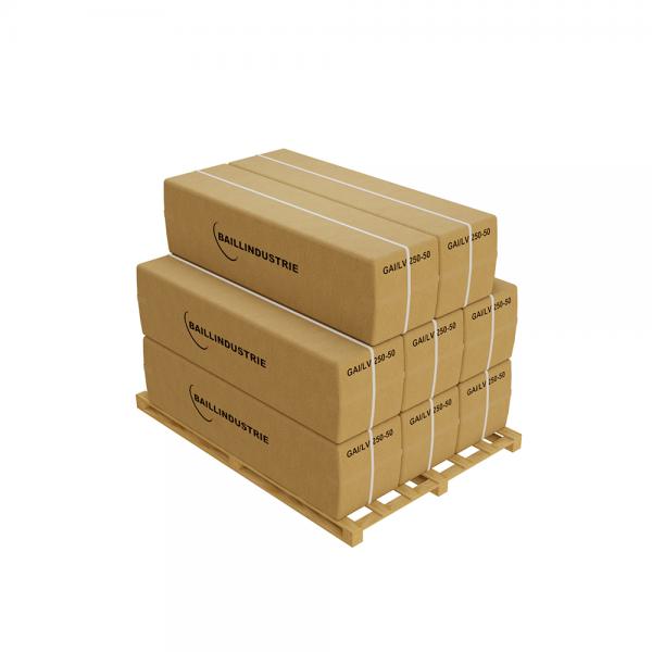 Photo Palette de 8 cartons de 10 ML de gaine isole laine de verre M0/M1 diamtre 250 | Ref : GAI/LV250-50X8