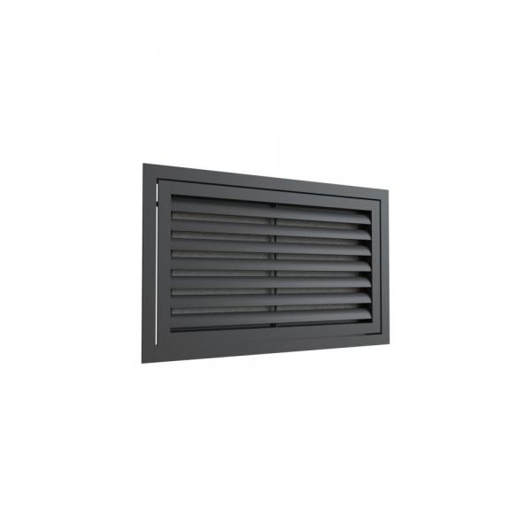 Photo Grille de reprise à ailettes droites 400x200 Anthracite | Ref : GRAD400X200AN