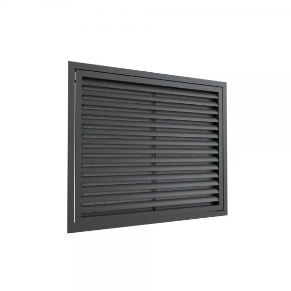 Photo Grille de reprise  ailettes droites 600x400 Anthracite | Ref : GRAD600X400AN