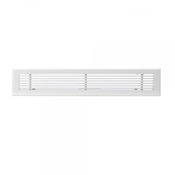 Photo Grille de soufflage linaire de 600x100 mm en aluminium blanc mate | Ref : GSL600X100