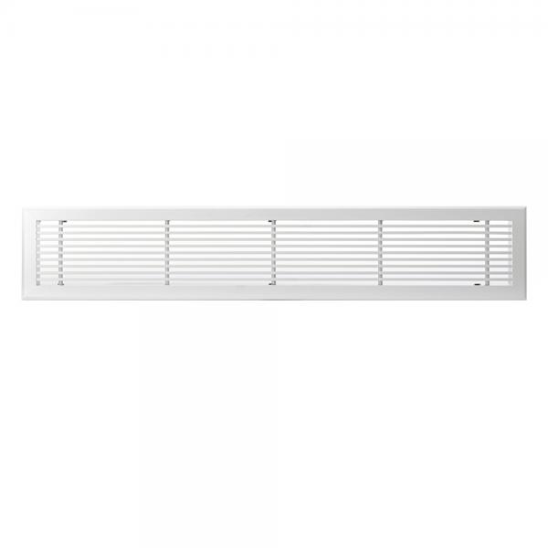Photo Grille de soufflage linaire de 800x150 mm en aluminium blanc mate | Ref : GSL800X150