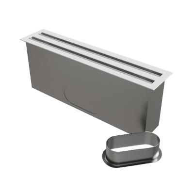 BAILLINDUSTRIE Diffuseur linaire 2 fentes en aluminium blanc mate de 500 x 100 mm DL2F500