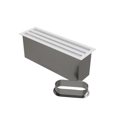 BAILLINDUSTRIE Diffuseur linaire 3 fentes en aluminium blanc mate de 500 x 150 mm DL3F500