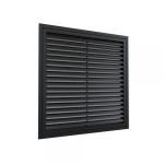 BAILLINDUSTRIE Grille de reprise  ailettes droites 600x600 noir mat GRAD600X600NM