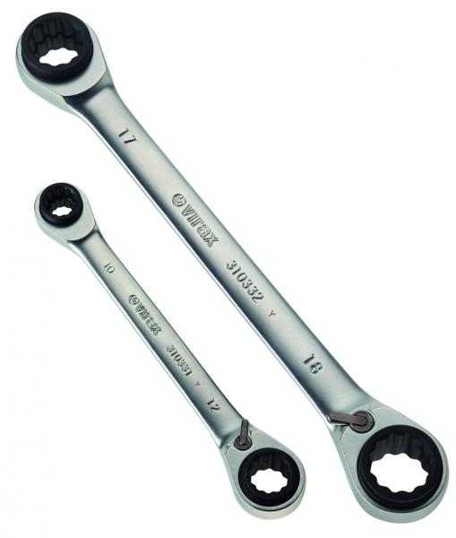 Photo Jeu de 2 cles a cliquet 4 en 1 en etui | Ref : 310330