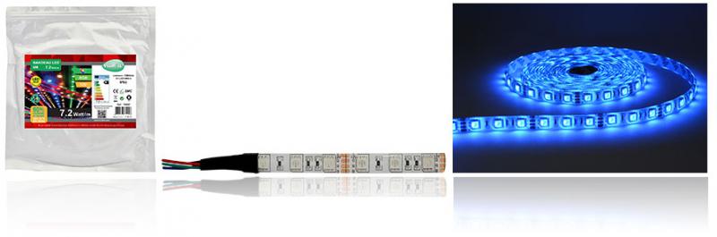 Vignette 2 produit BANDE LED  COULEURS 5 M  30 LEDS ET 7,2 | Ref : 7503E