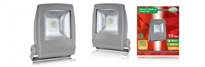 Vignette 2 produit PROJECT LED VISION-EL 230 V  10 WATT PLAT GRIS  6000K IP65 | Ref : 80011