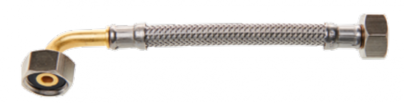 Photo FL. TRESSE INOX COUDE F3/4 -F3/4 1500mmAlim - Sanitaire Tuyau  8mm avec joint Srie Plus  passage 8 mm | Ref : CFF44 1500