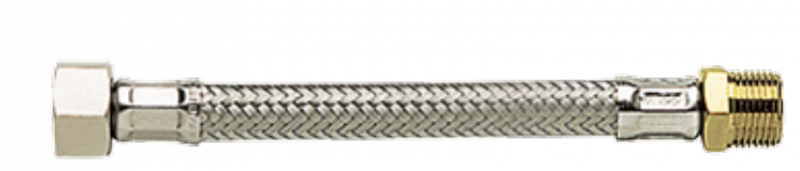 Photo FLEX. INOX F3/4 -M1/2  500mm STANDARD Sanit. Plomberie Tuyau 13mm avec joint Srie Standard  pas. 13 mm | Ref : GFM42 0500S