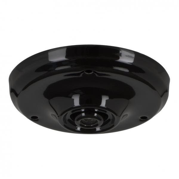 Photo BAI Rosace en Porcelaine Noir 100x33mm avec serre-câble | Ref : 139709