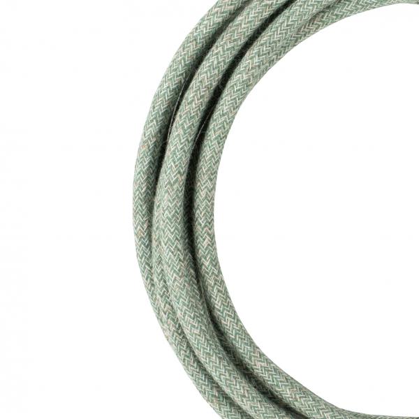 Photo BAI Câble Textile Tweed Vert 3 mètres 2x0.75mm² Fil Électrique | Ref : 141770