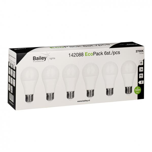 Photo BAI EcoPack 6pcs Ecobasic LED Standard A60 E27 8W 2700K Opale 720lm (55W) 230V | Ref : 142088