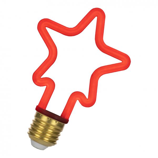 Photo BAI LED Party Bulb Neon Etoile E27 4W Rouge 70lm 230V-240V 360 82x120mm | Ref : 143066