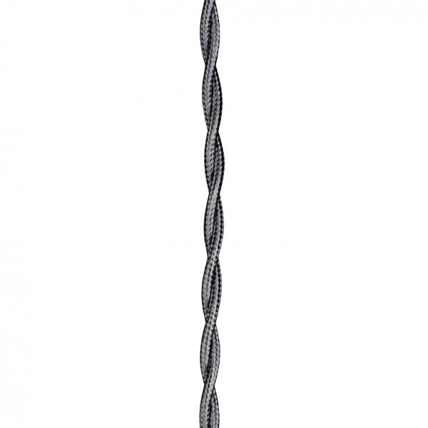 Vignette 2 produit BAI Cble Textile 3 mtres Torsad Argent Mtallique 2x0.75mm | Ref : 140315