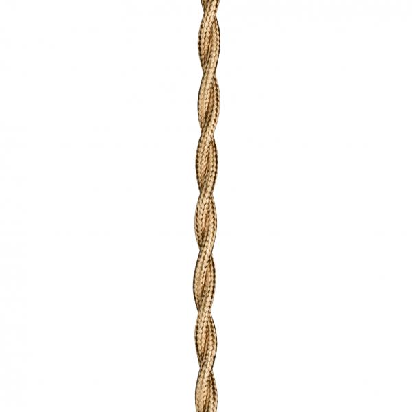 Vignette 2 produit BAI Cble Textile 3 mtres Torsad Champagne Mtallique 2x0.75mm | Ref : 140316