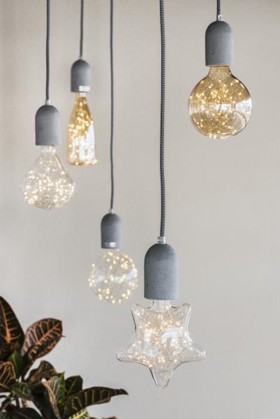 Vignette 2 produit BAI Lampe suspension Bern E27 Béton avec 1.5M Câble Textile Noir/Blanc 2x0.75mm² | Ref : 141473