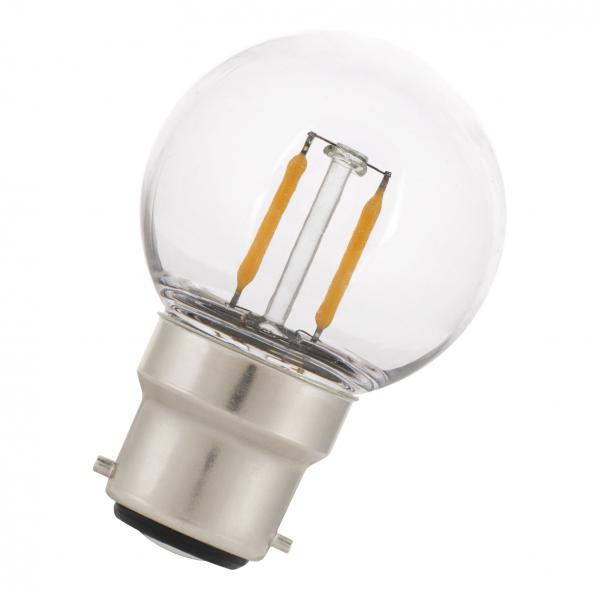 Vignette 2 produit BAI EcoPack 5pcs LED Filament Safe Sphérique G45 B22d 2W 2700K Clair 180lm (19W) | Ref : 144083