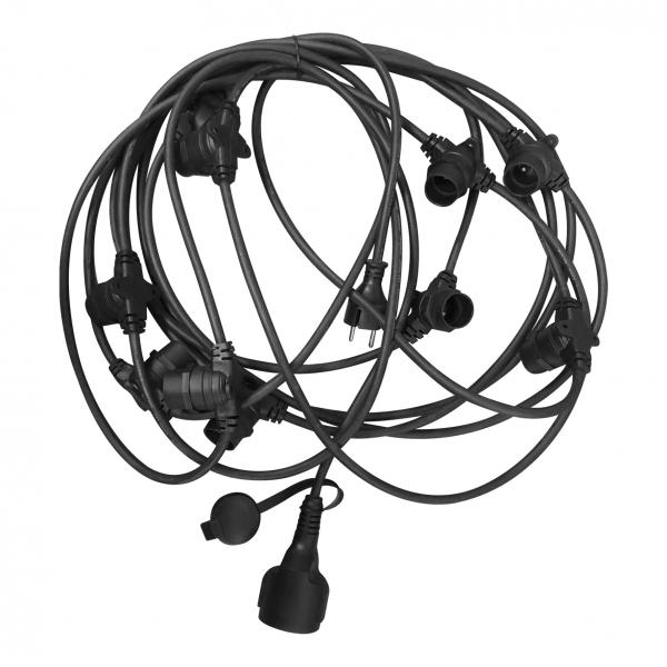 Vignette 3 produit Ref : 141375 | BAI Guirlande  douilles 10m Noir avec 10x B22d Max 25W par Douille IP44