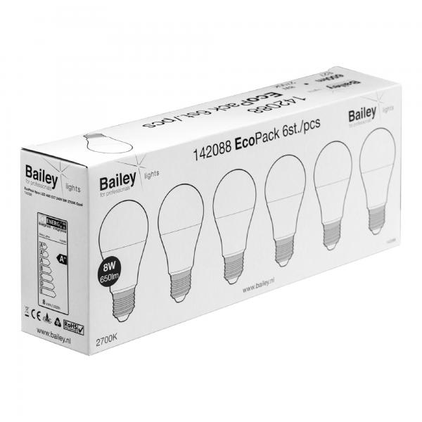 Vignette 3 produit Ref : 142088 | BAI EcoPack 6pcs Ecobasic LED Standard A60 E27 8W 2700K Opale 720lm (55W) 230V