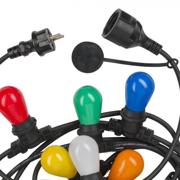 Vignette 3 produit Ref : 142611 | BAI Guirlande 50m Noire 50 douilles E27 - Rallongeable max 325W IP44 Classe 2